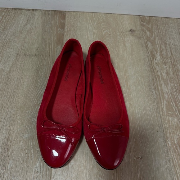 Jeffrey Campbell arabesque genuine suede ballet flat red size 9 - Picture 2 of 4